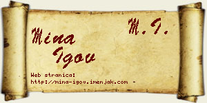 Mina Igov vizit kartica